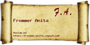 Frommer Anita névjegykártya